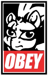 Size: 711x1128 | Tagged: safe, artist:selenophile, tempest shadow, g4, my little pony: the movie, art parody, modern art, obey, pop art