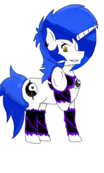 Size: 576x960 | Tagged: artist needed, source needed, safe, oc, oc only, oc:zerox, pony, unicorn, clothes, grin, smiling, solo, suit