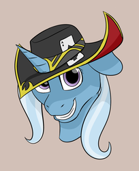 Size: 1800x2206 | Tagged: safe, artist:nudeknightart, trixie, pony, unicorn, g4, brown background, female, hat, league of legends, mare, simple background, solo, twisted fate