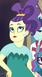 Size: 428x768 | Tagged: safe, screencap, curly winds, purple frizz, some blue guy, technicolor waves, display of affection, equestria girls, g4, my little pony equestria girls: better together, background human, cropped, female, male