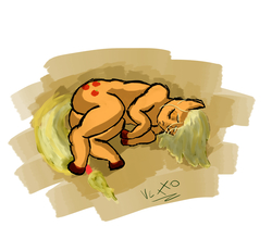Size: 3000x2500 | Tagged: safe, artist:laughingvexxo, artist:vexxo-doodles, applejack, earth pony, pony, g4, colored hooves, curled up, cutie mark, eyeshadow, high res, makeup, missing accessory, sleeping, straw, unshorn fetlocks