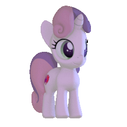Size: 480x480 | Tagged: safe, artist:fillerartist, sweetie belle, g4, 3d, animated, blender, cutie mark, female, rotation, simple background, solo, the cmc's cutie marks, transparent background