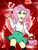 Size: 768x1024 | Tagged: safe, artist:ajrrhvk12, fluttershy, equestria girls, g4, basket, blushing, candy, clothes, cute, female, food, heart, looking at you, miniskirt, open mouth, skirt, smiling, socks, solo, thigh highs, thigh socks