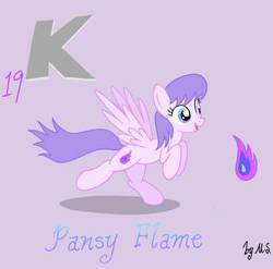 Size: 376x372 | Tagged: safe, artist:mercurysparkle, part of a set, oc, oc only, oc:pansy flame, object pony, original species, pegasus, pony, element pony, female, fire, mare, periodic table, ponified, potassium, solo