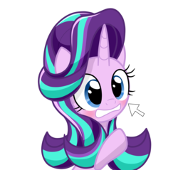 Size: 3026x2898 | Tagged: safe, artist:lovehtf421, starlight glimmer, pony, unicorn, g4, blushing, cursor, female, high res, imminent boop, solo