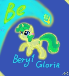 Size: 1857x2055 | Tagged: safe, artist:mercurysparkle, part of a set, oc, oc only, oc:beryl gloria, object pony, original species, pony, unicorn, beryllium, element pony, female, mare, periodic table, ponified, solo