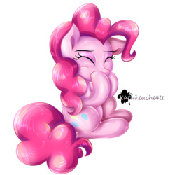 Size: 3000x3000 | Tagged: safe, artist:katakiuchi4u, pinkie pie, earth pony, pony, g4, eyes closed, female, giggling, high res, mare, simple background, solo, transparent background