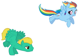 Size: 3183x2309 | Tagged: safe, artist:petraea, rainbow dash, oc, oc:altair, pegasus, pony, g4, flying, high res, male, simple background, stallion, transparent background