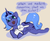 Size: 953x784 | Tagged: safe, artist:marsminer, princess luna, alicorn, pony, rabbit, g4, cute, female, filly, implied princess celestia, lunabetes, mare, plushie, prone, s1 luna, solo, speech bubble, woona, ye olde english, younger