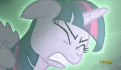 Size: 320x184 | Tagged: safe, screencap, twilight sparkle, alicorn, pony, g4, the cutie map, animated, female, open mouth, out of context, pain, screaming, solo, twilight sparkle (alicorn)