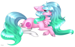Size: 5164x3248 | Tagged: safe, artist:cat-chai, oc, oc only, oc:sugar swirl, earth pony, pony, absurd resolution, chest fluff, clothes, female, mare, prone, simple background, socks, solo, tongue out, transparent background