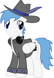 Size: 2563x3718 | Tagged: safe, artist:swivel-zimber, oc, oc only, pegasus, pony, clothes, headphones, high res, jacket, male, solo, stallion