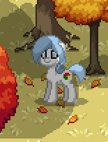 Size: 155x203 | Tagged: safe, oc, oc:google chrome, pony, pony town, autumn, autumn leaves, browser ponies, google, google chrome, leaves, pixel art, ponified, wingless