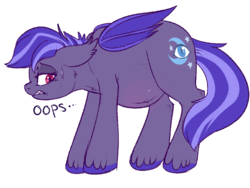Size: 733x550 | Tagged: safe, artist:lulubell, oc, oc only, oc:night watch, bat pony, female, mare, pregnant, simple background, solo, transparent background, unshorn fetlocks, unwanted pregnancy