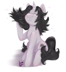 Size: 2300x2500 | Tagged: safe, artist:thefluffyvixen, oc, oc only, pony, unicorn, eyes closed, female, high res, mare, simple background, smiling, solo, transparent background
