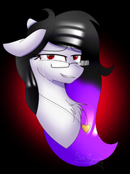 Size: 1024x1371 | Tagged: safe, artist:tomboygirl45, oc, oc only, pony, bust, crying, female, glasses, mare, portrait, solo