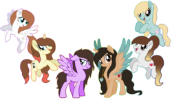 Size: 1024x597 | Tagged: safe, artist:cindystarlight, oc, oc only, alicorn, earth pony, pegasus, pony, unicorn, base used, female, mare, movie accurate, simple background, transparent background