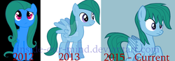 Size: 1085x382 | Tagged: safe, flitter, fluttershy, oc, oc:seafoampegasus, pegasus, pony, g4, base used, recolor, redesign