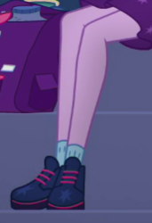 Size: 172x252 | Tagged: safe, screencap, sci-twi, twilight sparkle, equestria girls, g4, my little pony equestria girls: better together, star crossed, bag, clothes, cropped, legs, pictures of legs, shoes, socks