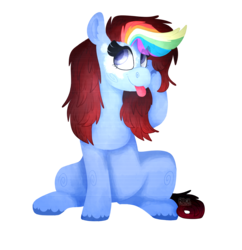 Size: 1615x1669 | Tagged: safe, artist:rockruffian, oc, oc only, oc:maizzey starr, simple background, solo, tongue out, transparent background