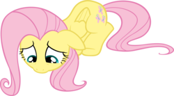 Size: 5423x3000 | Tagged: safe, artist:timeimpact, fluttershy, pegasus, pony, g4, hurricane fluttershy, absurd resolution, female, floppy ears, folded wings, looking down, simple background, solo, transparent background, vector, wings