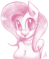 Size: 1500x1796 | Tagged: safe, artist:steffy-beff, fluttershy, anthro, g4, clothes, female, mlem, silly, simple background, solo, sweater, sweater puppies, sweatershy, tongue out, white background