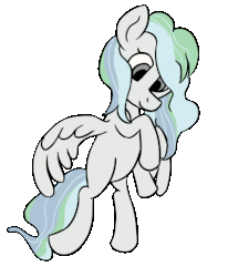 Size: 444x516 | Tagged: safe, artist:rhythmpixel, oc, oc only, pegasus, pony, animated, blinking, female, flying, simple background, solo, transparent background, wings