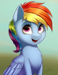 Size: 931x1194 | Tagged: safe, artist:deltauraart, rainbow dash, pegasus, pony, g4, female, mare, multicolored hair, solo