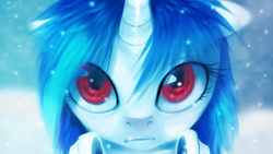 Size: 1920x1080 | Tagged: safe, artist:romus91, dj pon-3, vinyl scratch, g4, female, red eyes, solo, wallpaper, wrong eye color