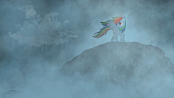 Size: 1920x1080 | Tagged: safe, artist:jamey4, edit, rainbow dash, g4, cloudsdale, female, solo, wallpaper, wallpaper edit