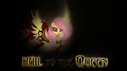 Size: 1920x1080 | Tagged: safe, artist:2bitmarksman, edit, fluttershy, g4, avenged sevenfold, hail to the king, heavy metal, song reference, wallpaper, wallpaper edit