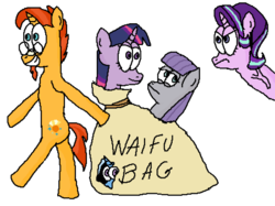 Size: 1428x1068 | Tagged: safe, artist:theparadoxy, maud pie, starlight glimmer, sunburst, trixie, twilight sparkle, alicorn, pony, g4, uncommon bond, 1000 hours in ms paint, colt, female, glimmer group, male, mare, meme, paint, stallion, starlight glimmer is not amused, sunburst gets all the mares, this will end in death, this will end in equalization, this will end in tears, this will end in tears and/or death, twilight sparkle (alicorn), unamused, waifu, waifu thief