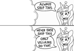 Size: 916x637 | Tagged: safe, artist:threetwotwo32232, princess cadance, alicorn, pony, g4, always ship this, comic, dialogue, exploitable, exploitable meme, female, meme, my hero academia, no good will come of this, parody, princess of shipping, shipper on deck, shipping, simple background, template, this will not end well, transparent background