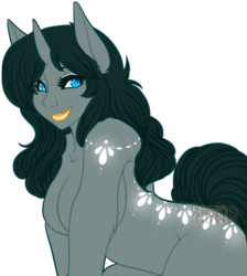 Size: 763x850 | Tagged: safe, artist:pancaked, artist:sequin, oc, oc only, oc:sequined, unicorn, anthro, female, patreon:syruped, sequined, simple background, transparent background