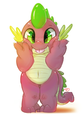 Size: 927x1355 | Tagged: safe, artist:moondreamer16, spike, dragon, g4, baby, baby dragon, belly button, cheek squish, cute, green eyes, looking at you, male, signature, simple background, solo, spikabetes, squishy cheeks, tongue out, white background