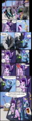 Size: 3784x14336 | Tagged: safe, artist:thebadgrinch, starlight glimmer, trixie, pony, unicorn, g4, my little pony: the movie, absurd resolution, anger magic, cage, canterlot, carbonite, comic, female, fire, food, fourth wall, glimglam, inconvenient trixie, magic, mare, obsidian orb, overpowered, pretzel, starlight glimmer is overpowered, storm guard, trixie is a goddamn moron