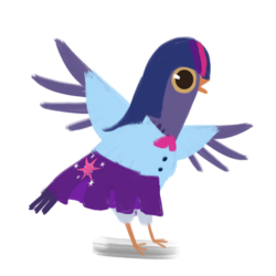 Size: 1000x1000 | Tagged: safe, artist:linlaifeng, twilight sparkle, dove, g4, clothes, equestria girls outfit, female, simple background, solo, trash dove