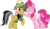 Size: 5149x3000 | Tagged: safe, artist:sollace, derpibooru exclusive, daring do, pinkie pie, daring done?, g4, blushing, cute, diaper, diaper fetish, duo, female, fetish, non-baby in diaper, raised hoof, ribbon, show accurate, simple background, smiling, transparent background, vector