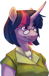 Size: 2307x3582 | Tagged: safe, artist:maxiima, twilight sparkle, anthro, g4, commission, female, glasses, high res, solo