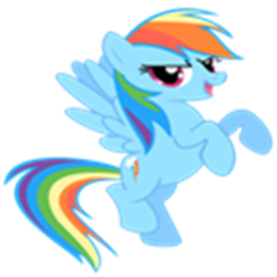 Size: 420x420 | Tagged: safe, rainbow dash, pegasus, pony, g4, cutie mark, eye, eyes, female, flying, hair, hooves, looking at you, low quality, mouth, simple background, smiling, solo, spread wings, tail, transparent background, wings, wrong aspect ratio
