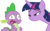 Size: 6812x4170 | Tagged: safe, artist:frownfactory, spike, twilight sparkle, alicorn, dragon, pony, g4, my little pony: friendship is magic, triple threat, .svg available, absurd resolution, faic, female, lidded eyes, male, mare, open mouth, out of context, panic, simple background, smiling, svg, transparent background, twilight sparkle (alicorn), vector