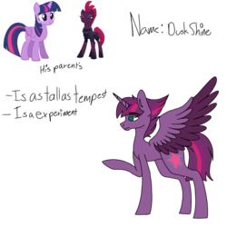 Size: 934x934 | Tagged: safe, artist:williamskye, tempest shadow, twilight sparkle, oc, alicorn, pony, g4, my little pony: the movie, colored wings, female, lesbian, magical lesbian spawn, offspring, parent:tempest shadow, parent:twilight sparkle, parents:tempestlight, ship:tempestlight, shipping, simple background, transparent background, twilight sparkle (alicorn)