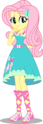 Size: 419x1200 | Tagged: safe, artist:seahawk270, fluttershy, equestria girls, g4, my little pony equestria girls: better together, clothes, dress, feet, female, fluttershy boho dress, new outfit, shoes, simple background, smiling, solo, transparent background, vector