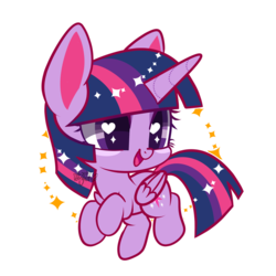 Size: 2449x2449 | Tagged: safe, artist:snow angel, twilight sparkle, alicorn, pony, g4, chibi, cute, female, heart eyes, high res, mare, simple background, solo, transparent background, twiabetes, twilight sparkle (alicorn), wingding eyes