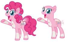 Size: 1280x721 | Tagged: safe, artist:superrosey16, pinkie pie, earth pony, pony, g4, alternate design, bald, female, happy, simple background, solo, transparent background