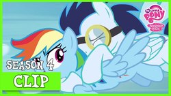 Size: 1280x720 | Tagged: safe, rainbow dash, soarin', pony, g4, rainbow falls, season 4, clip, female, glasses, logo, male, out of context, slowpoke, wings, youtube thumbnail