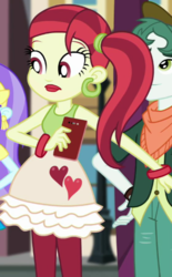 Size: 371x600 | Tagged: safe, screencap, aqua blossom, rose heart, scott green, display of affection, equestria girls, g4, my little pony equestria girls: better together, background human, cropped, female, male, offscreen character, solo focus