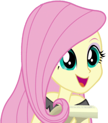 Size: 1812x2048 | Tagged: safe, artist:thebarsection, fluttershy, equestria girls, equestria girls specials, g4, my little pony equestria girls: dance magic, clothes, cute, female, open mouth, shyabetes, simple background, smiling, solo, transparent background