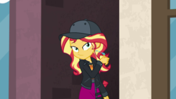 Size: 1280x720 | Tagged: safe, screencap, sunset shimmer, display of affection, equestria girls, g4, my little pony equestria girls: better together, female, flanksy, geode of empathy, magical geodes, solo