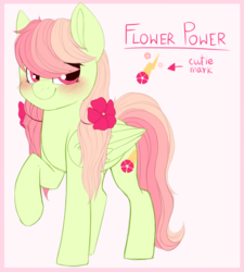 Size: 1394x1548 | Tagged: safe, artist:adostume, oc, oc only, oc:flower power, reference sheet, solo